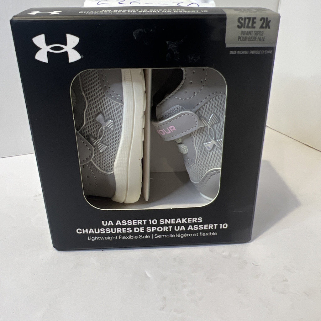 Size 2c - Pink Under Armor Tennis Shoes