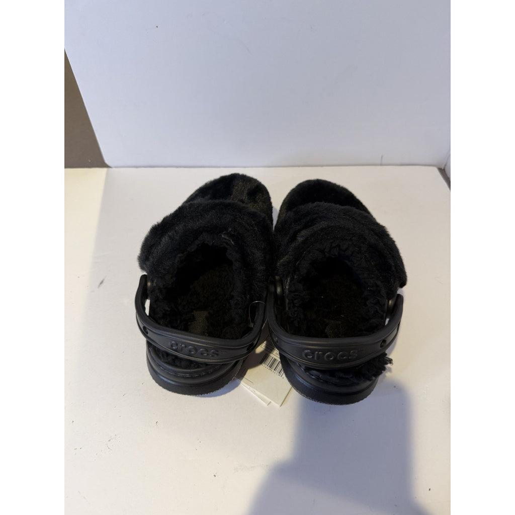 Size 5 Women - Black Crocs with fur