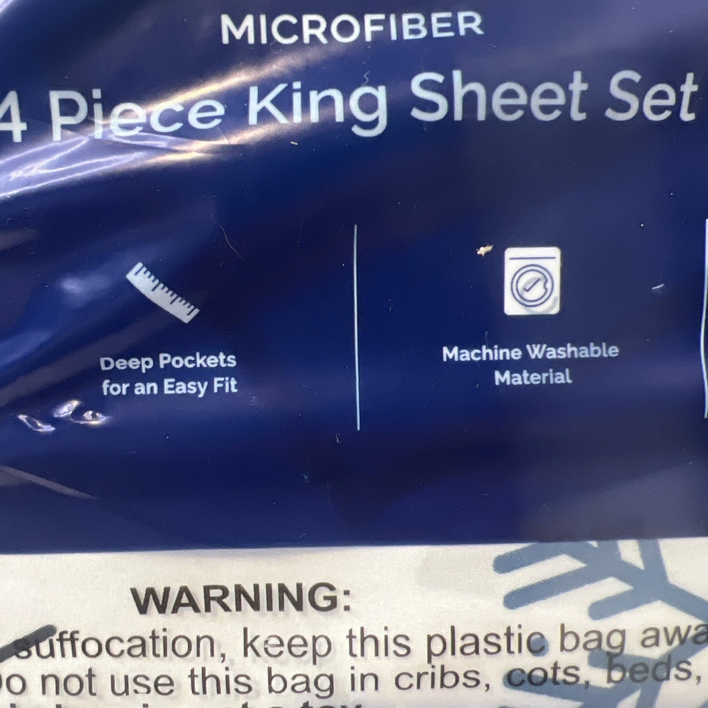 King 4 Piece Sheet Set Christmas Snowmen