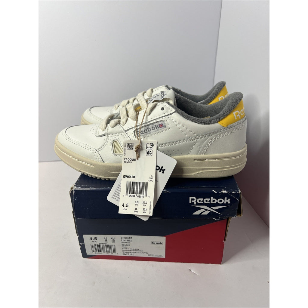 Size 4.5y - Reebok Lt Court Yellow