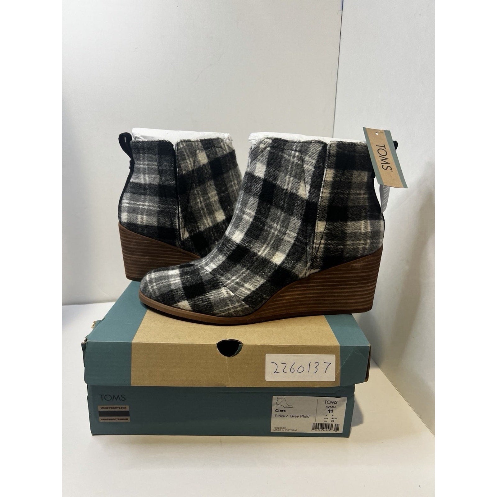 Size 11 Women-TOMS Clare wedge booties