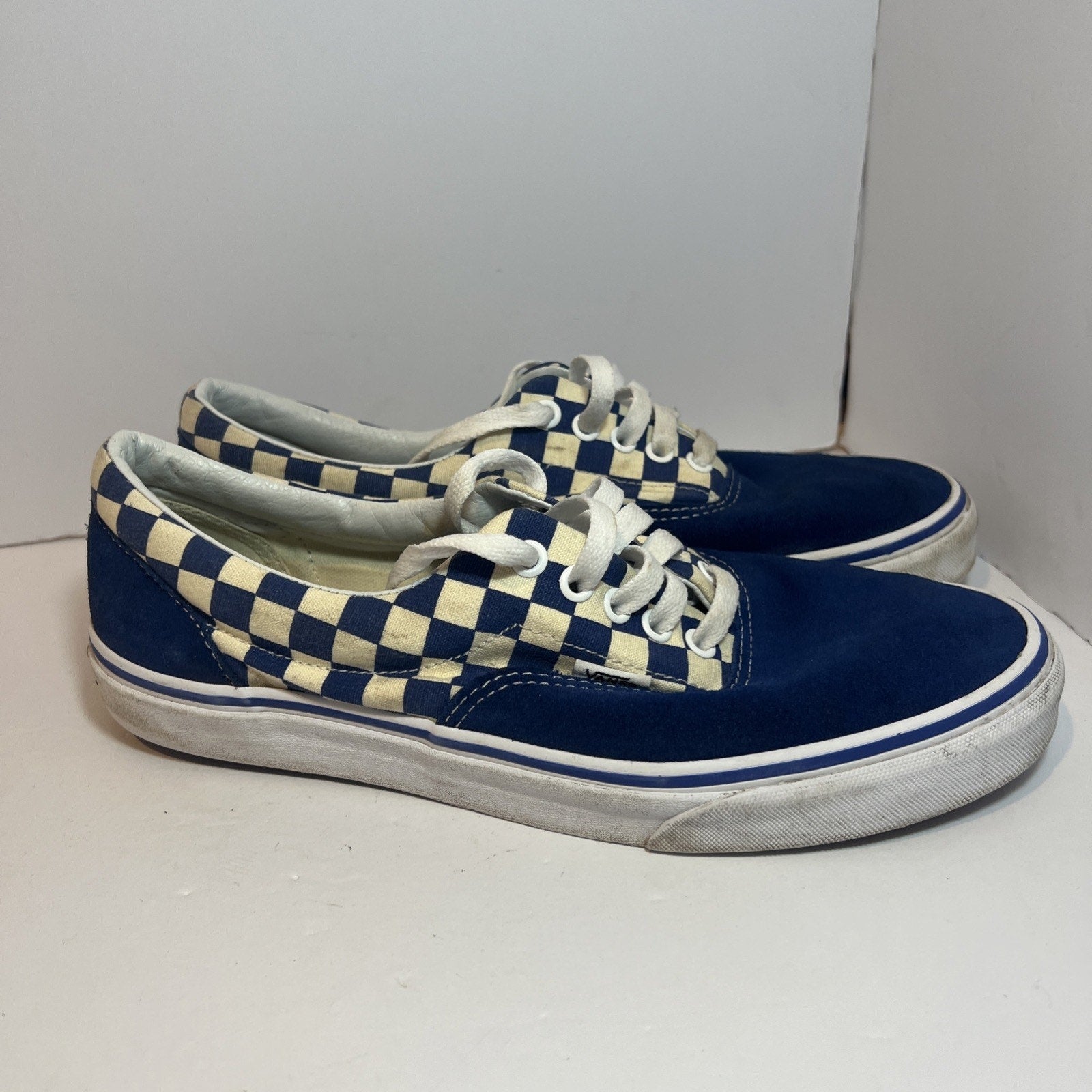 Size 9.5 - Vans Low Blue Checkerboard