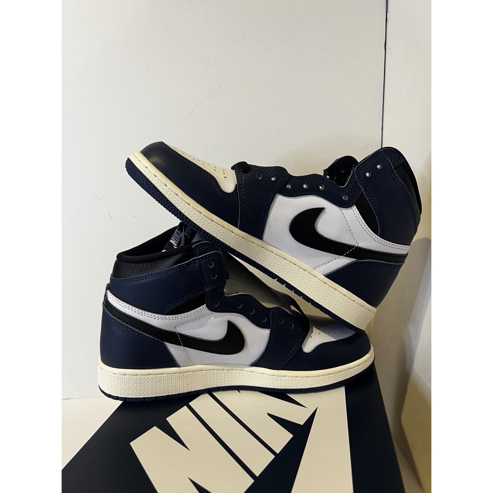 Size 7y - Nike Air Jordan 1 navy