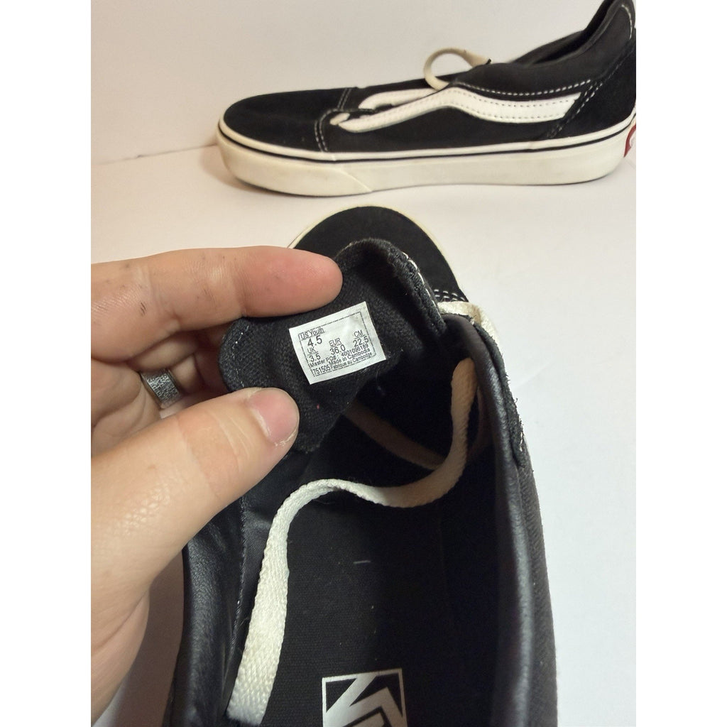 Size 4.5y - Vans Black And White