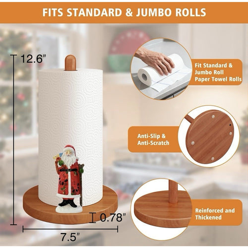 Christmas Paper Towel Holder With Santa GAJ Brand New