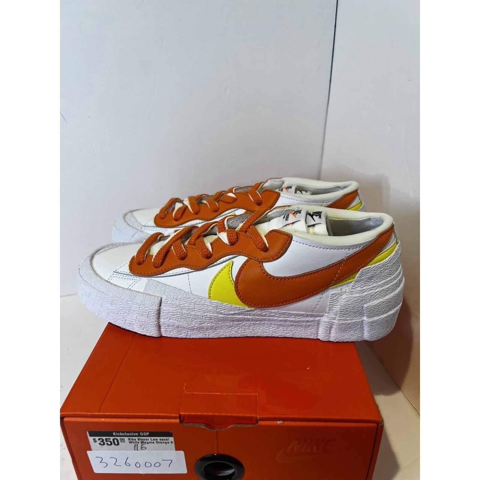 Size 9 - sacai x Nike Blazer Low Magma Orange