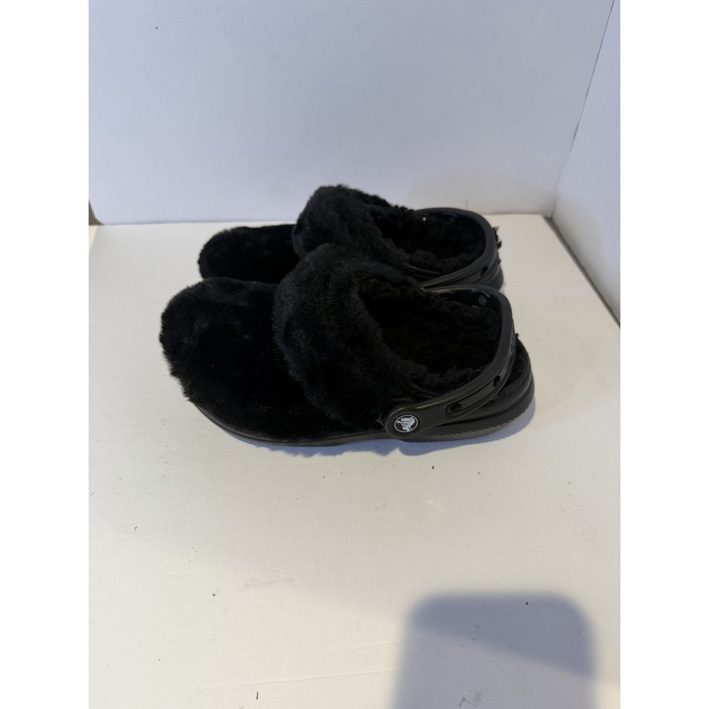 Size 5 Women - Black Crocs with fur