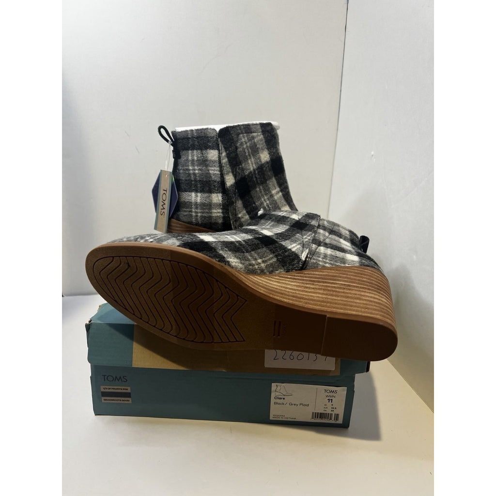Size 11 Women-TOMS Clare wedge booties