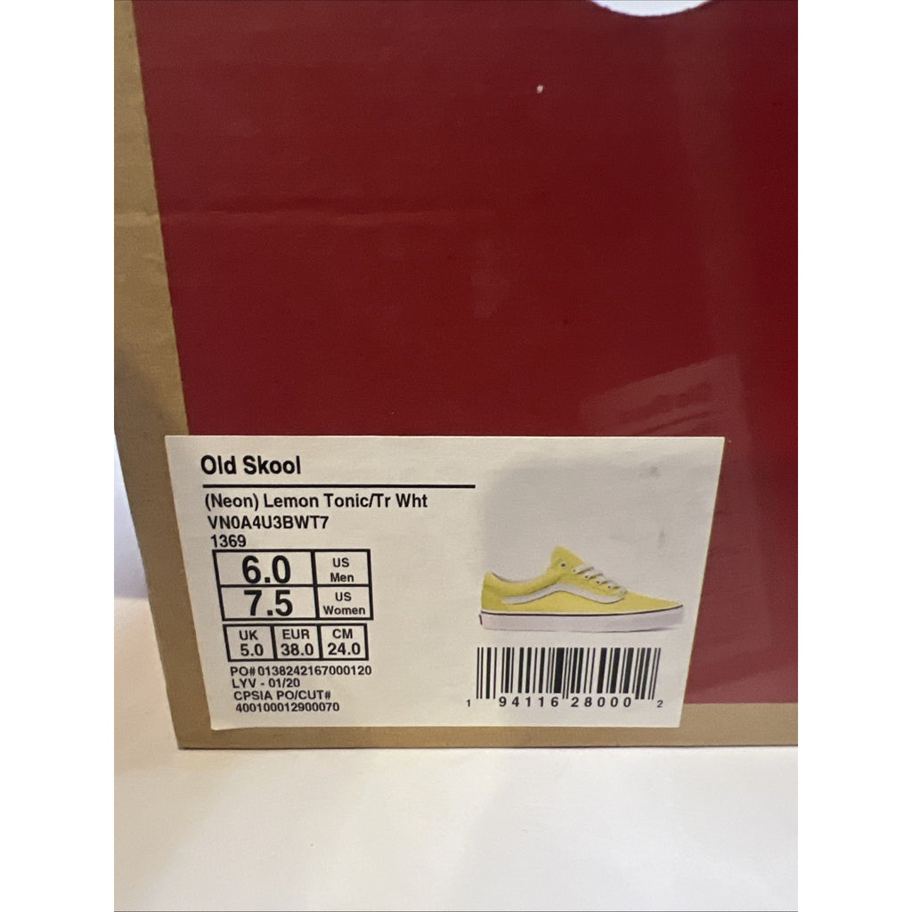 Size 6y - Vans Old Skool Yellow
