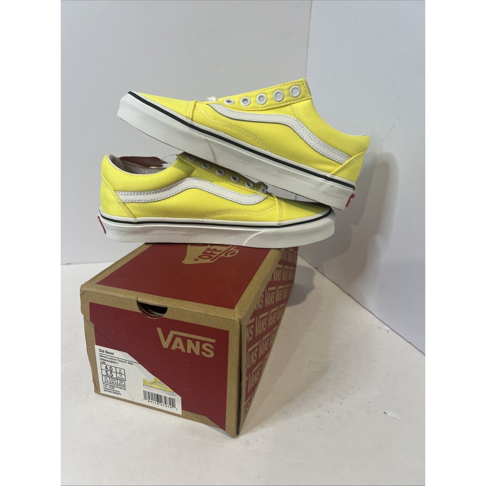 Size 4y - Vans Old Skool Lemon Yellow