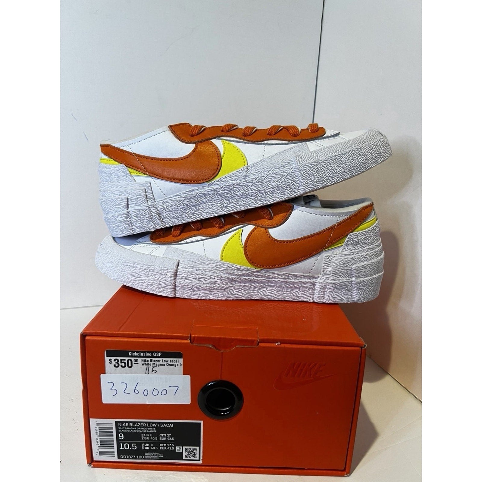 Size 9 - sacai x Nike Blazer Low Magma Orange