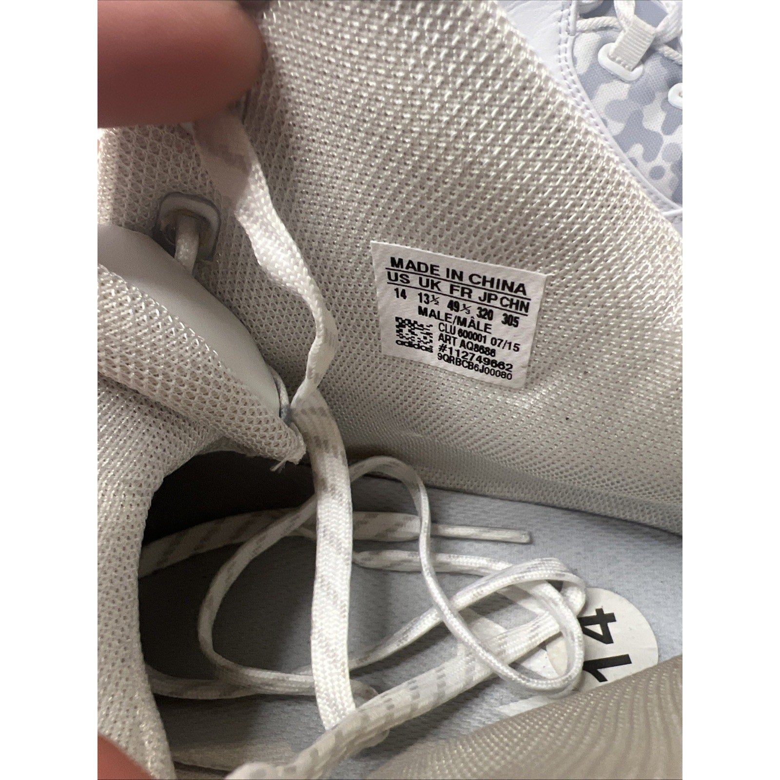 Size 14 - Adidas J Wall 2 White Camo