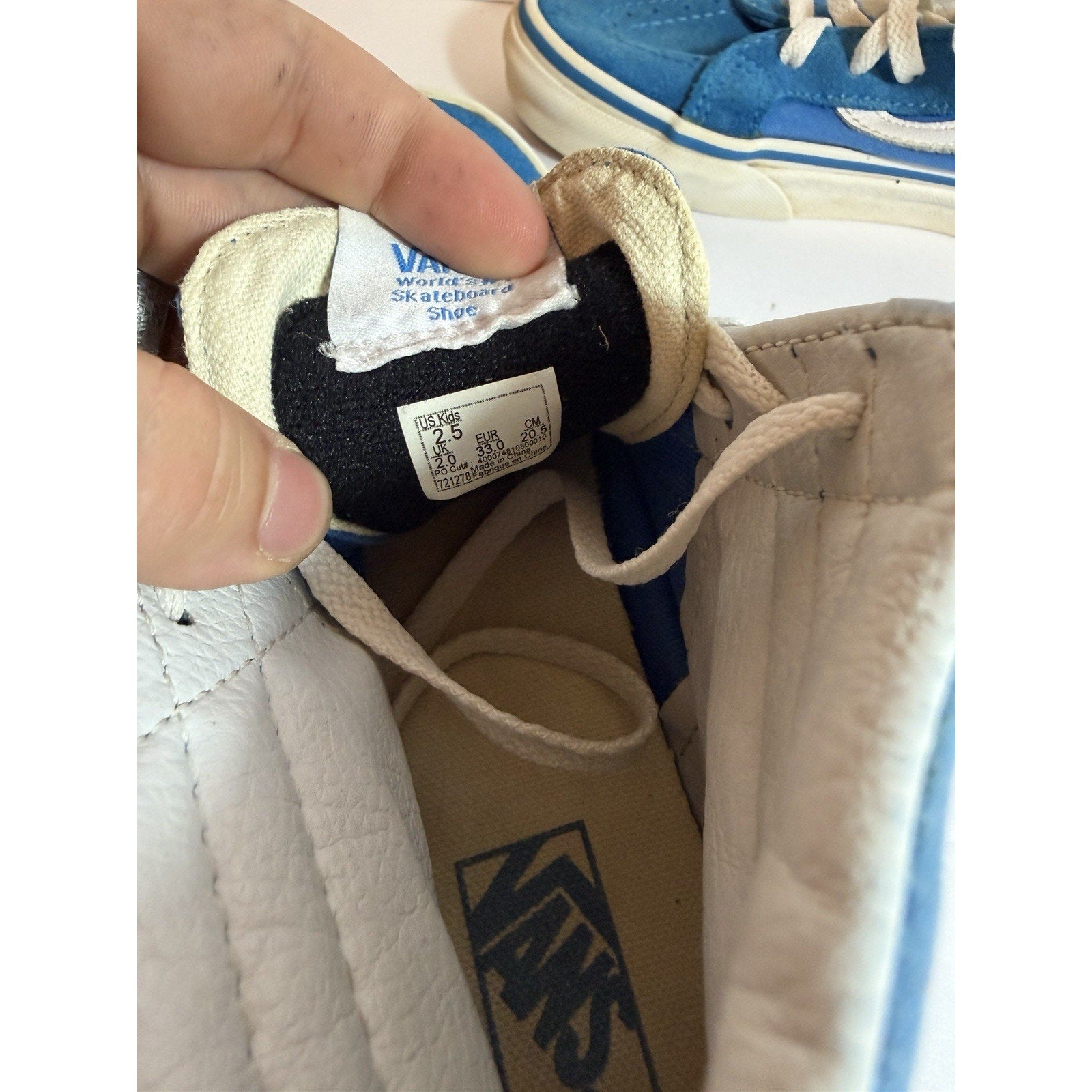 Size 2.5y - Vans Teal Hightop