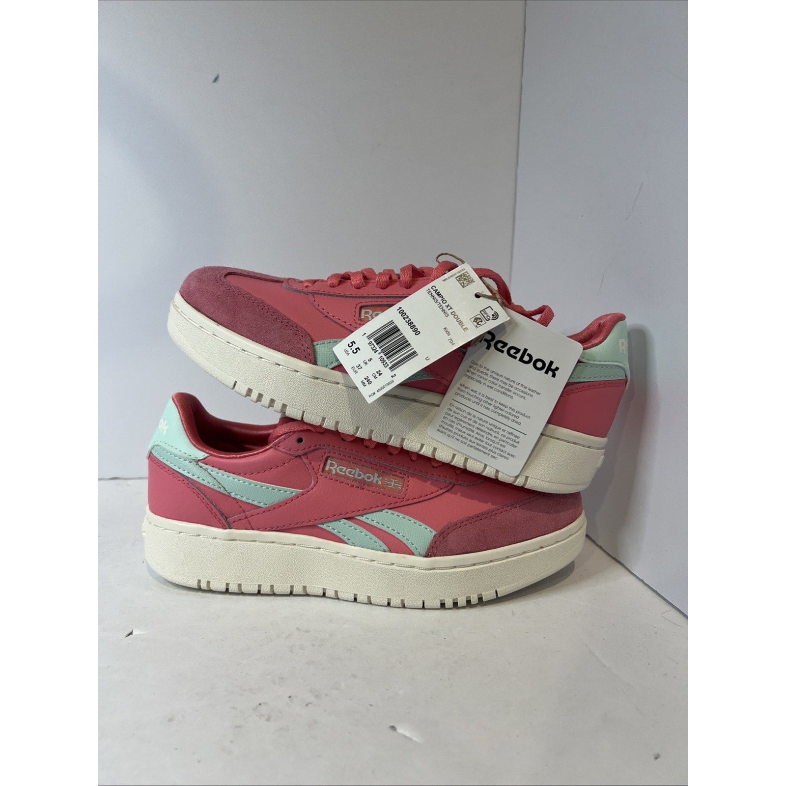 Size 5.5y - Reebok Campio Pink Low Top