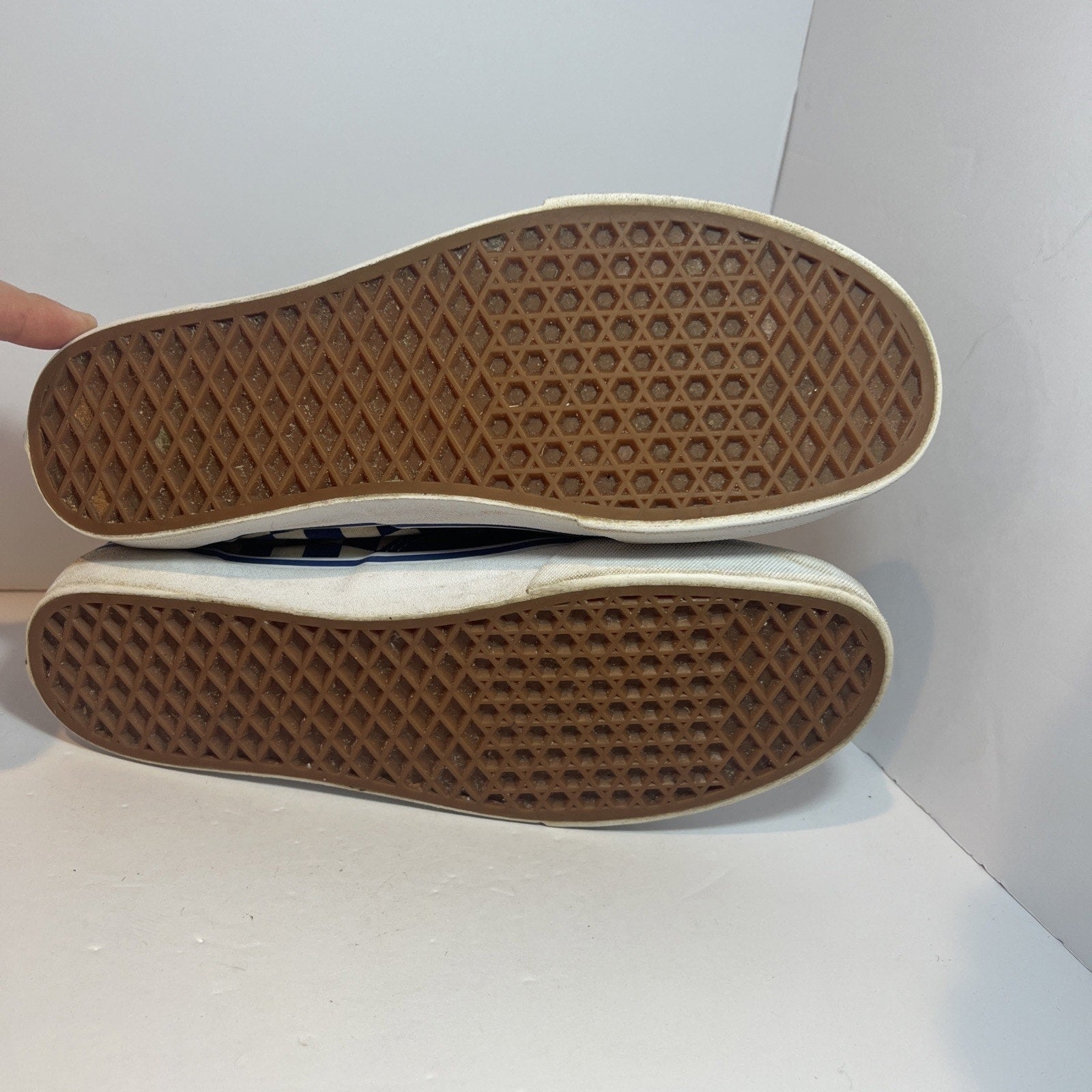 Size 9.5 - Vans Low Blue Checkerboard