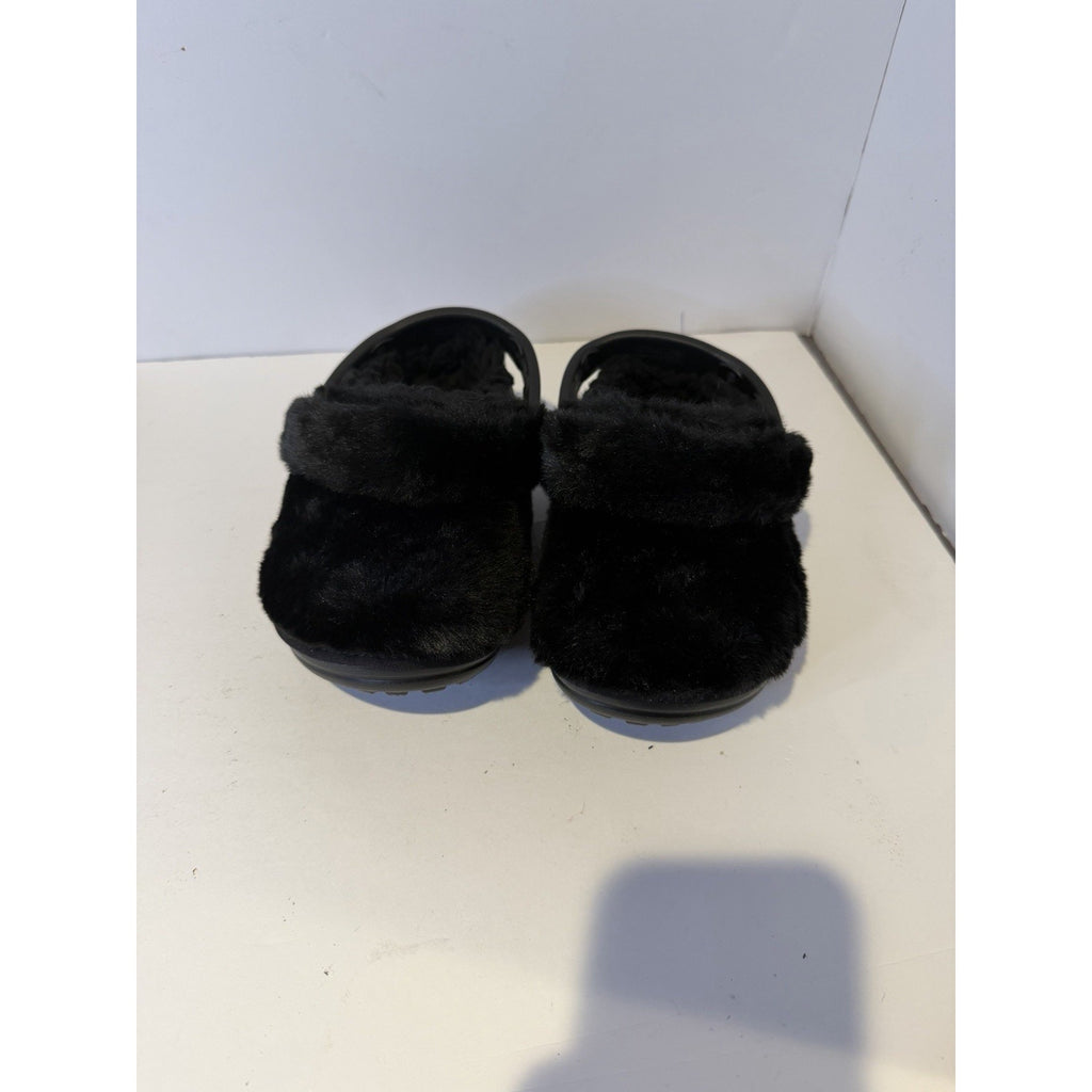 Size 5 Women - Black Crocs with fur