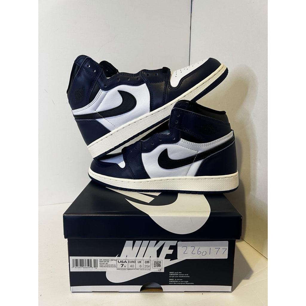 Size 7y - Nike Air Jordan 1 navy