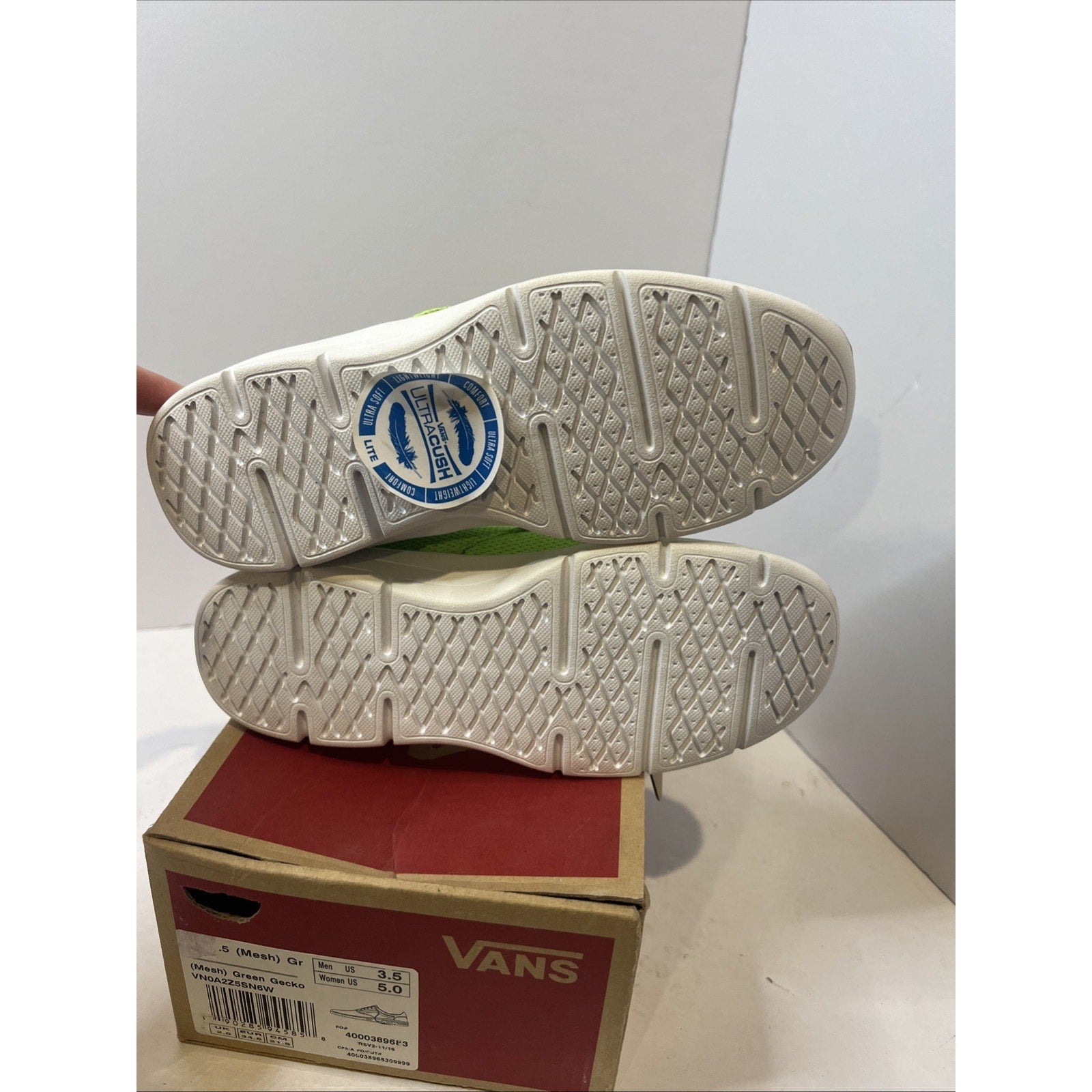 Size 3.5y - Vans Green Tennis Shoe