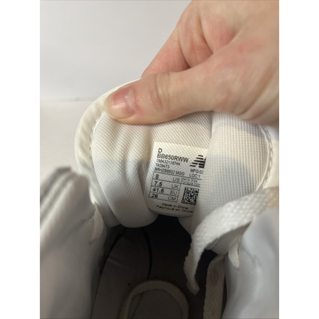 Size 8 Mens - New Balance 650 White
