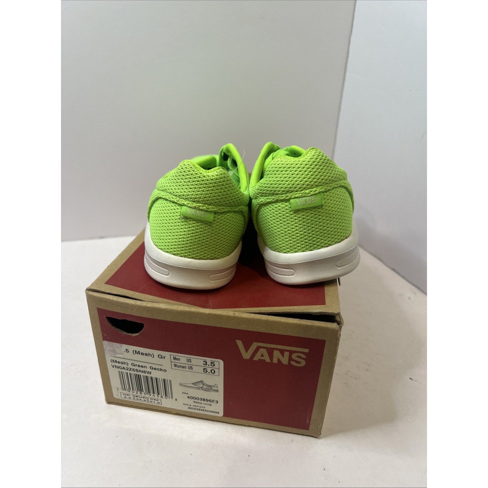 Size 3.5y - Vans Green Tennis Shoe