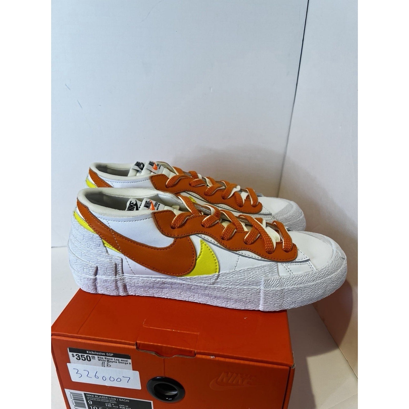 Size 9 - sacai x Nike Blazer Low Magma Orange