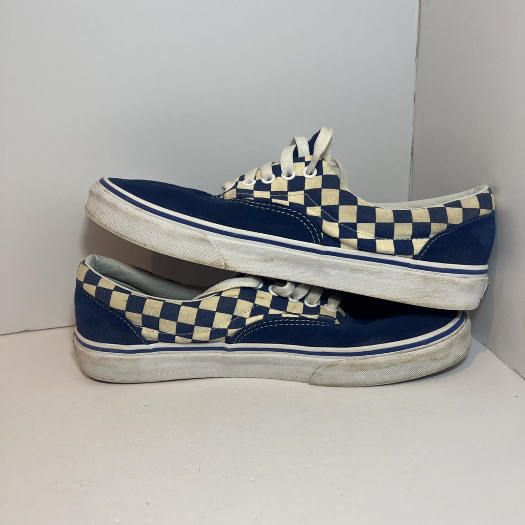 Size 9.5 - Vans Low Blue Checkerboard