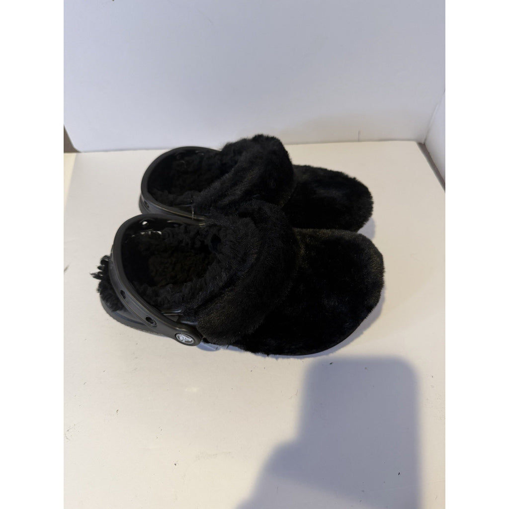 Size 5 Women - Black Crocs with fur