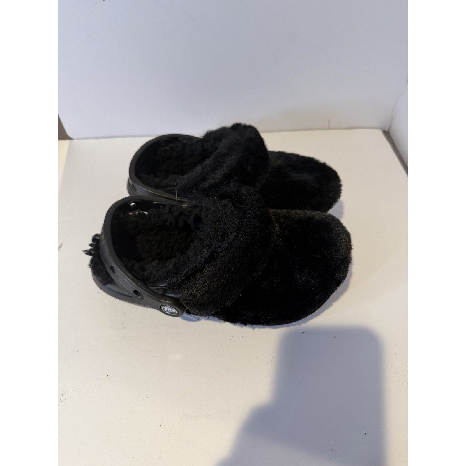 Size 5 Women - Black Crocs with fur