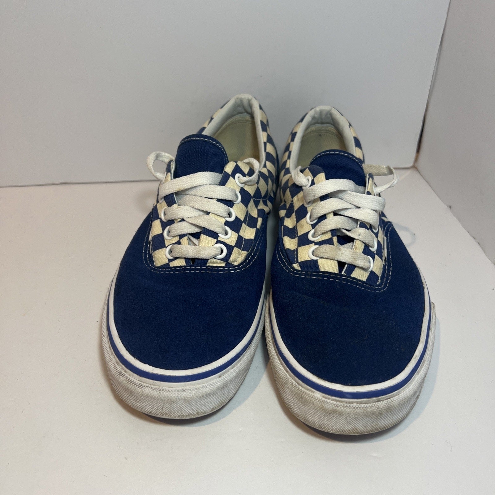 Size 9.5 - Vans Low Blue Checkerboard
