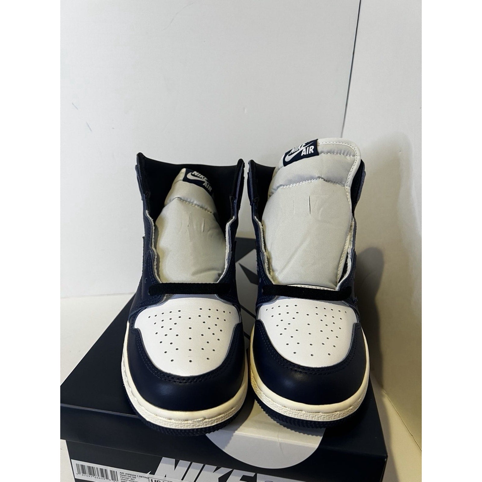 Size 7y - Nike Air Jordan 1 navy