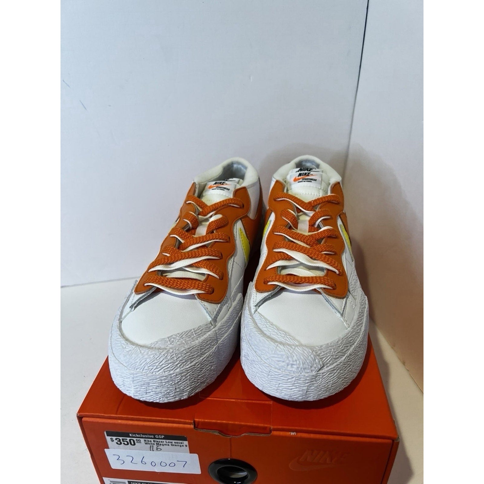 Size 9 - sacai x Nike Blazer Low Magma Orange