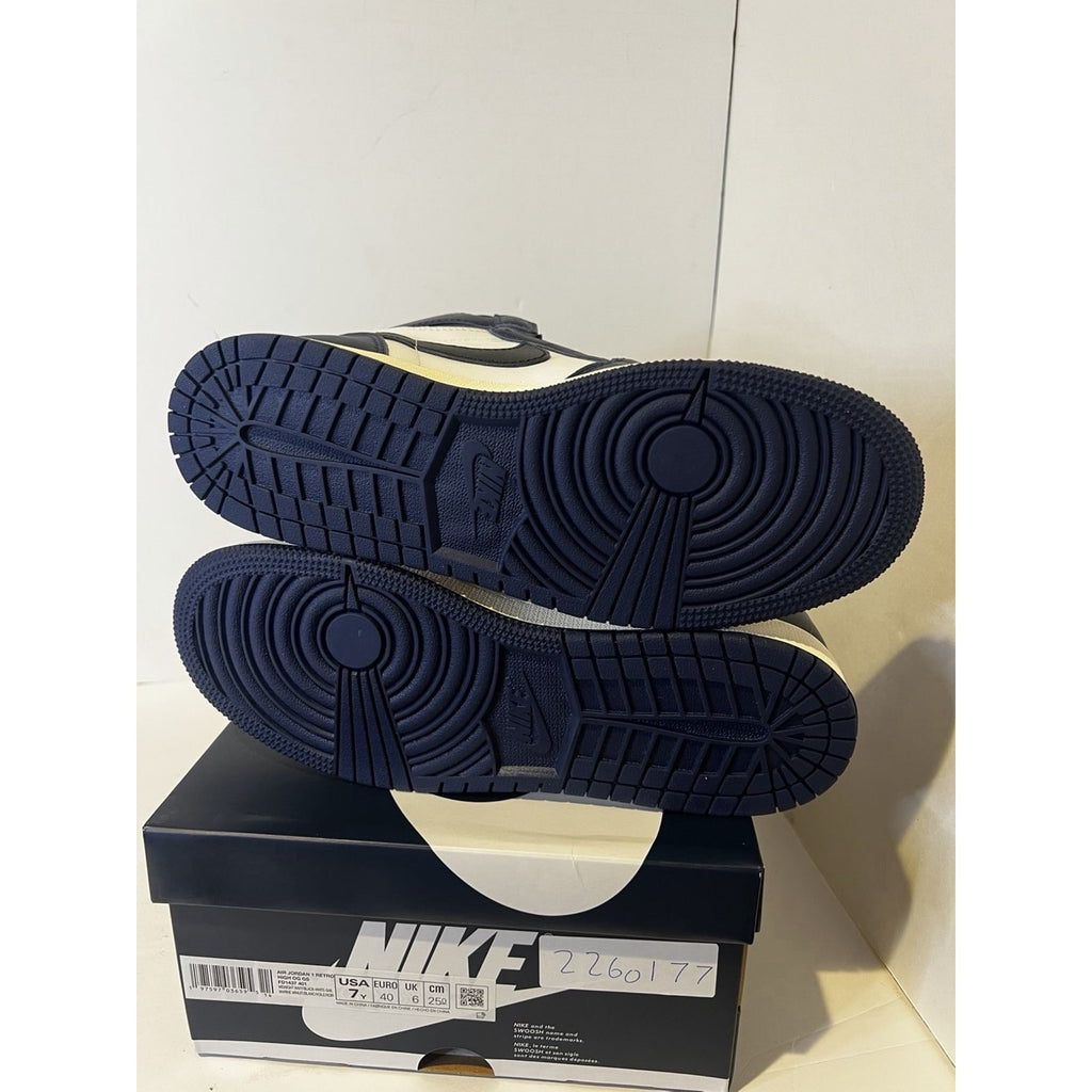 Size 7y - Nike Air Jordan 1 navy