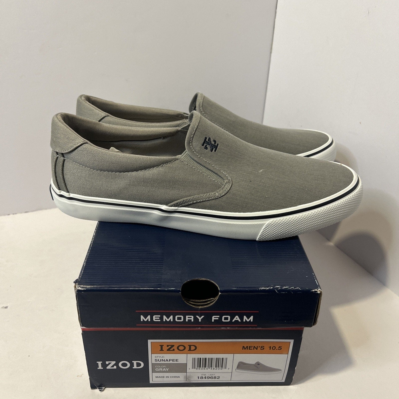 Size 10.5 - Izod Slip On Grey
