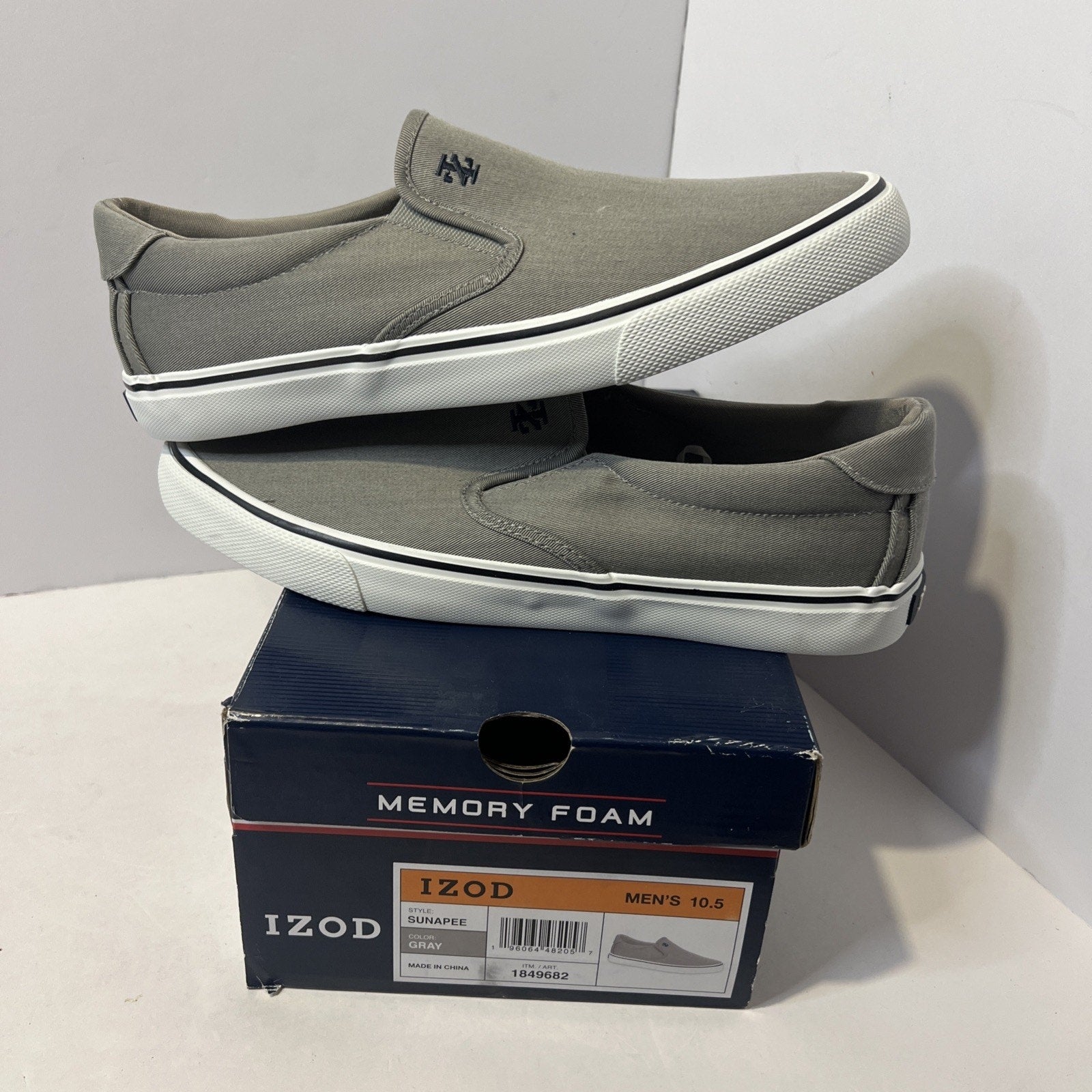 Size 10.5 - Izod Slip On Grey