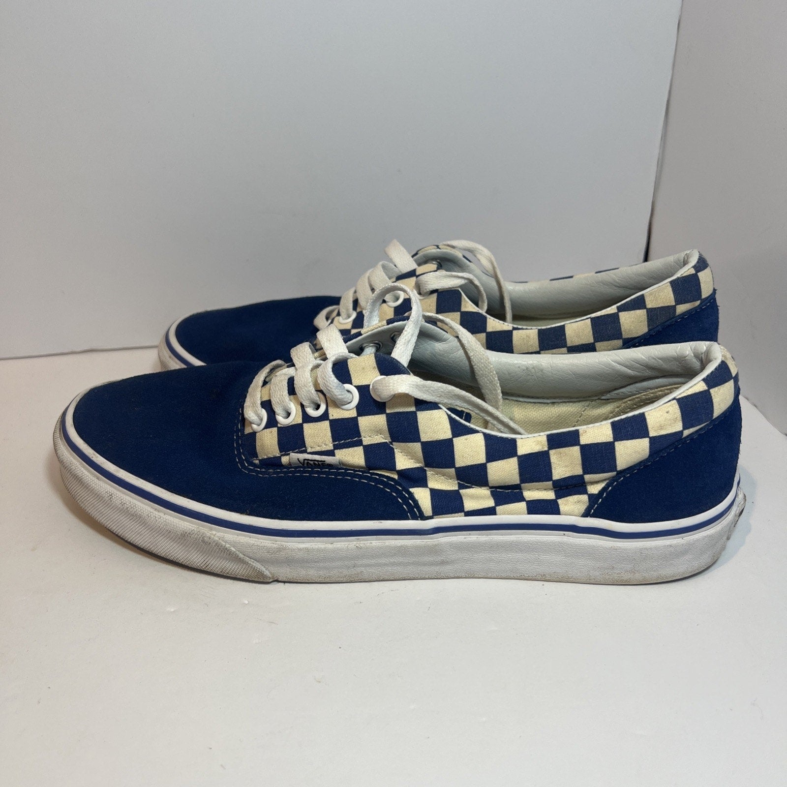 Size 9.5 - Vans Low Blue Checkerboard