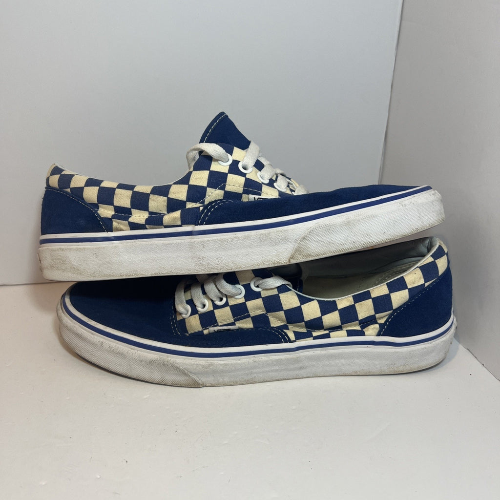 Size 9.5 - Vans Low Blue Checkerboard