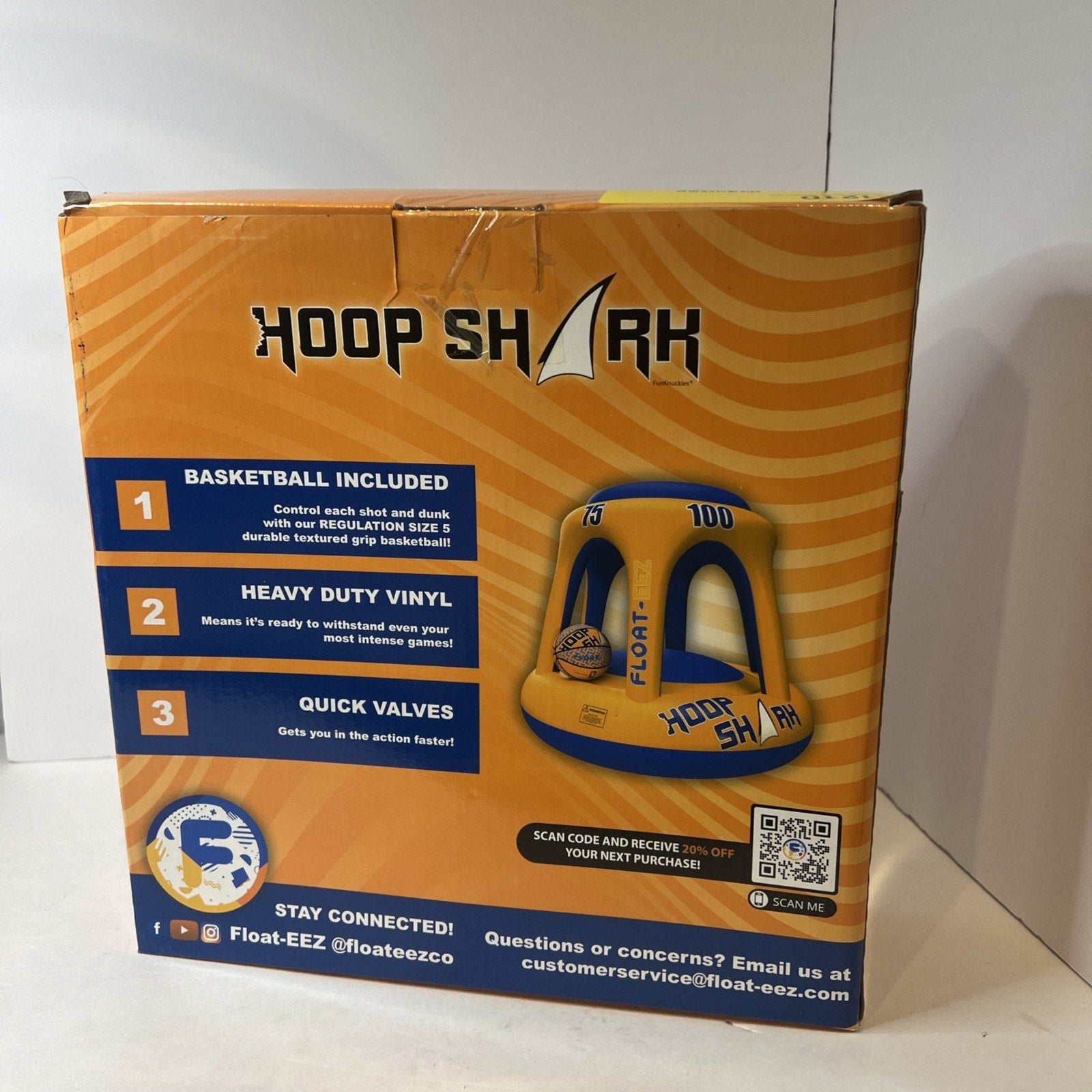 Swimming Pool Basketball Hoop by Hoop Shark - Orange/Blue